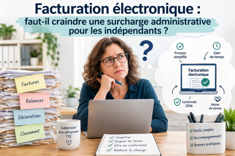 Indépendante se demandant si la facturation électronique risque de créer une surcharge administrative