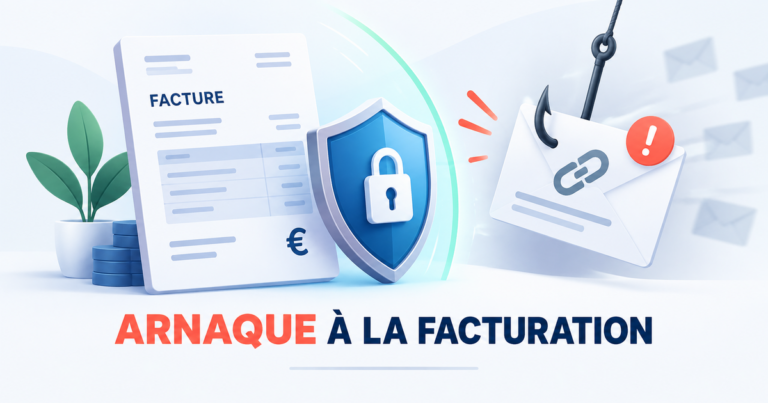 Facture électronique protégée par un bouclier face à un email d’hameçonnage