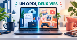 Un ordinateur, deux vies 